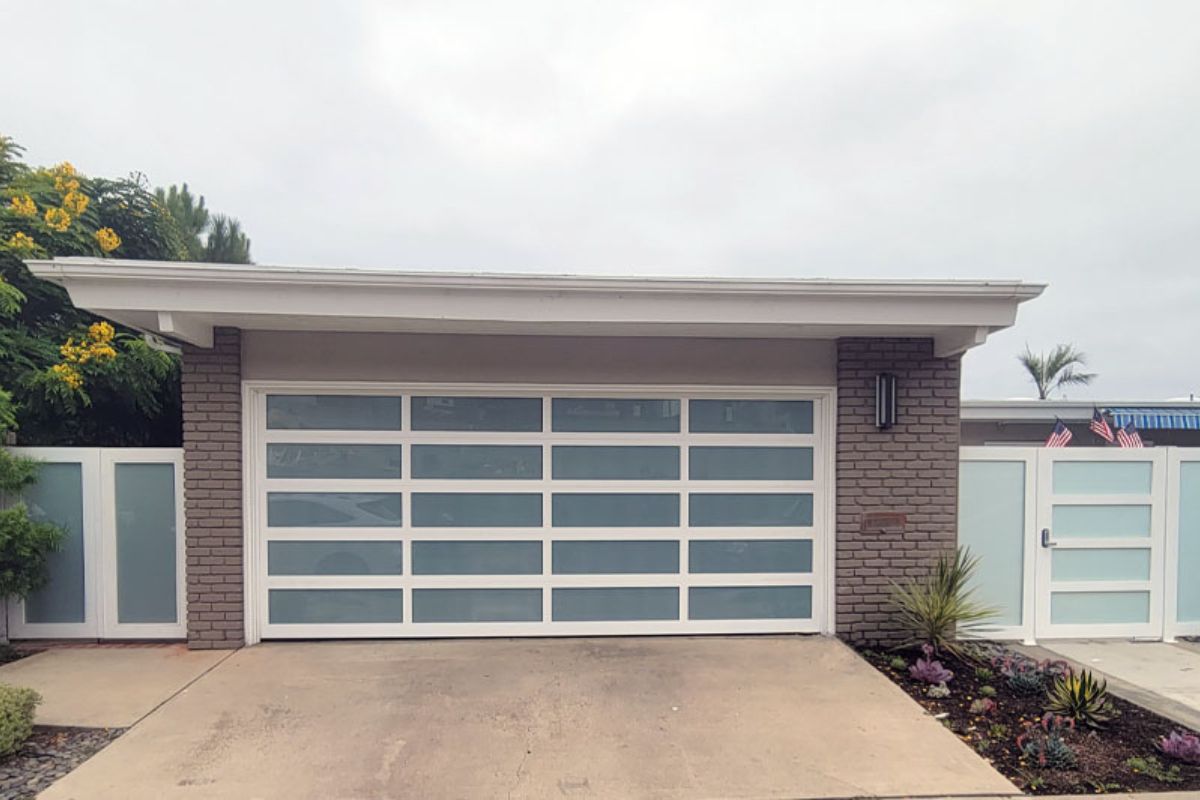 Aluma aluminum garage door model 03 available through Ace's San Francisco